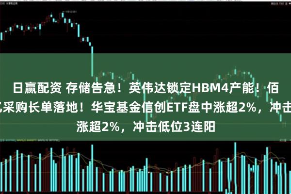 日赢配资 存储告急！英伟达锁定HBM4产能！佰维存储百亿采购长单落地！华宝基金信创ETF盘中涨超2%，冲击低位3连阳